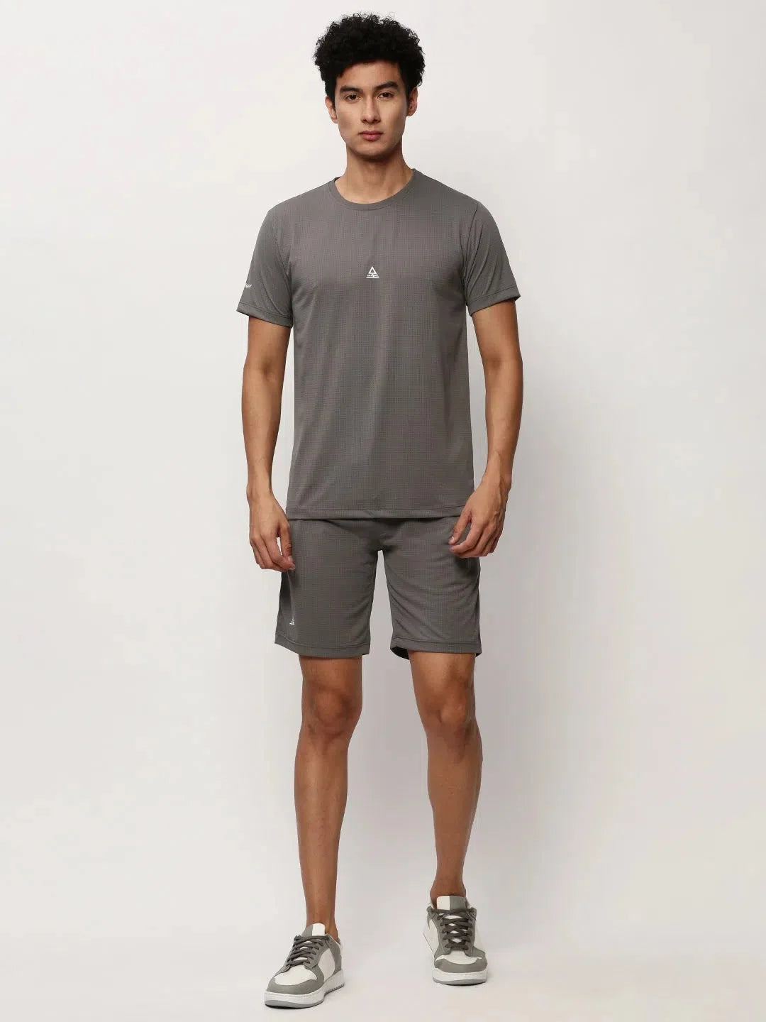Grey Solid Mens Two Piece Sets - Casual Co ord Sets for Men