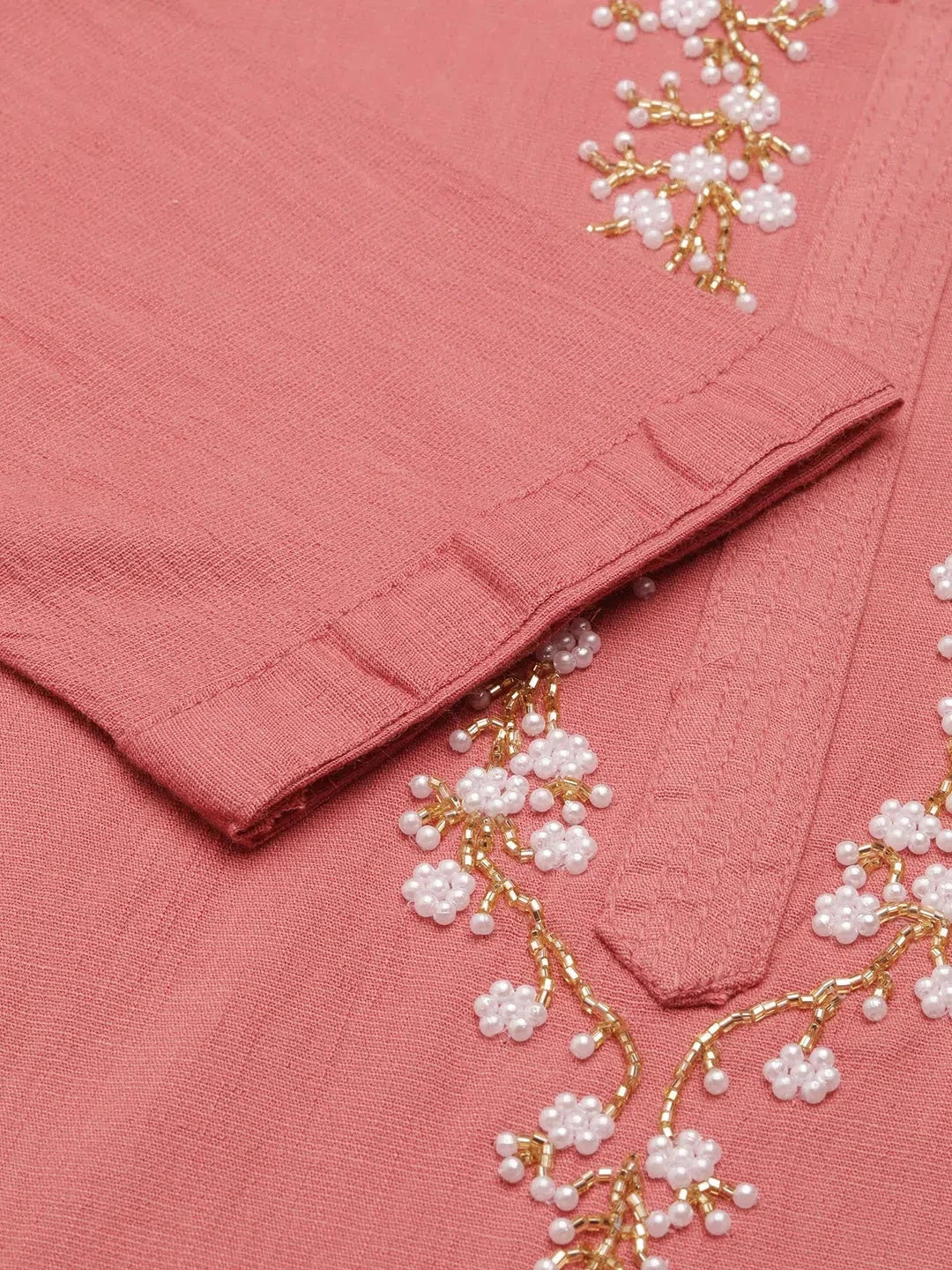 Pink Solid Cotton Kurta Set | Women's Indian Kurta Sets