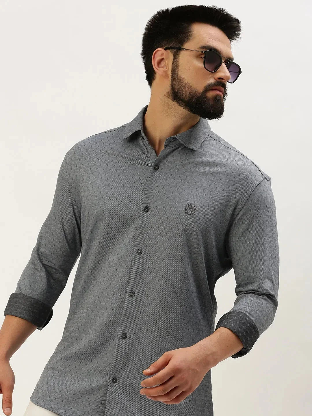 Grey Solid Mens Shirt | Casual Cotton Shirts for Men Online
