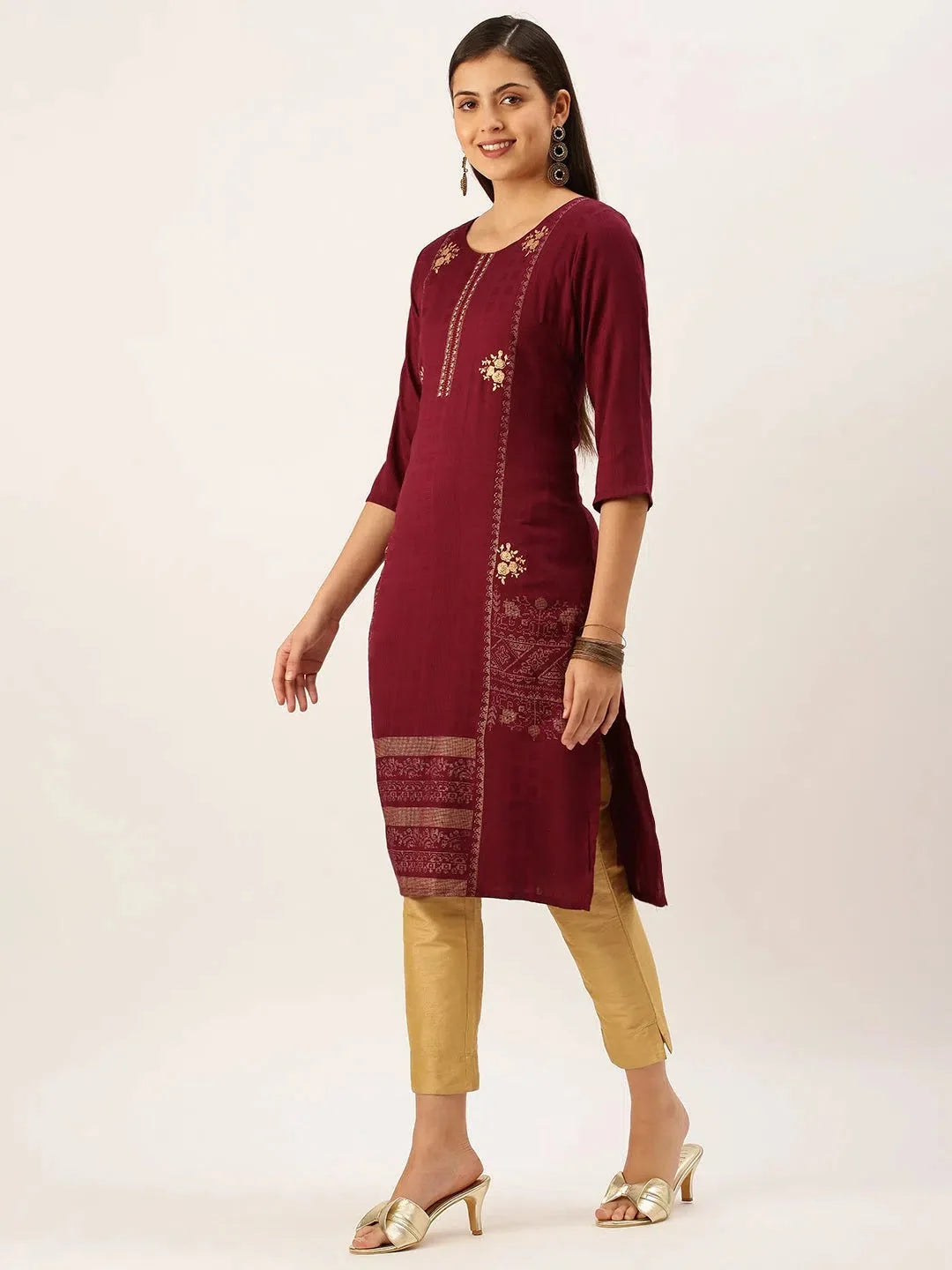 Magenta Printed Kurta | Stylish Women's Short Kurti Online