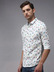 Men Blue Printed Casual Shirt-JHONOPRINT-1488-Blue
