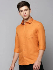 Men Orange Solid Casual Shirt-PRO-ETWILL-4679-Orange