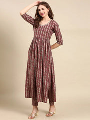 Women's Maroon Printed Kurta SetKC-1013-Maroon