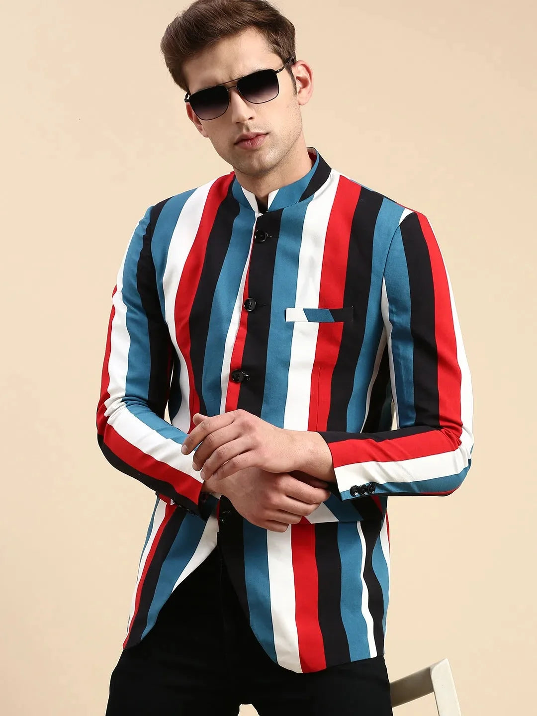 Multi Striped Party Blazer | Men's Ethnic Wear | DesiQlo