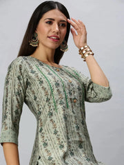 Women's Green Printed Kurta SetsKC3172-Green