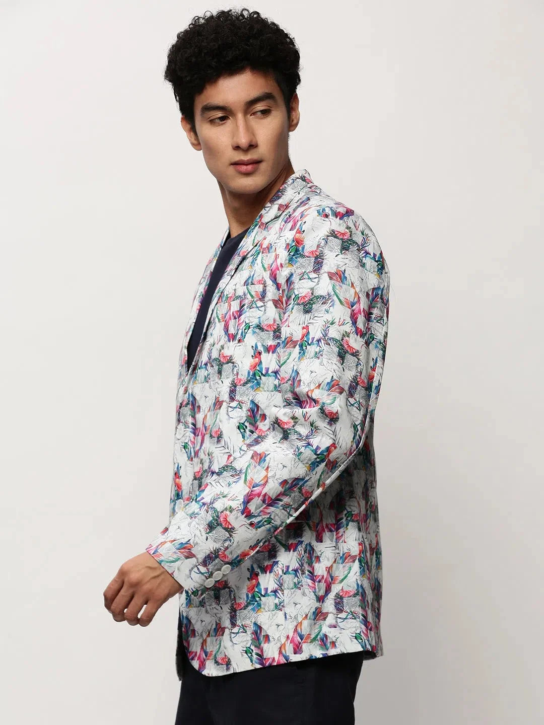 White Printed Nehru Jacket | Stylish Men's Ethnic Wear
