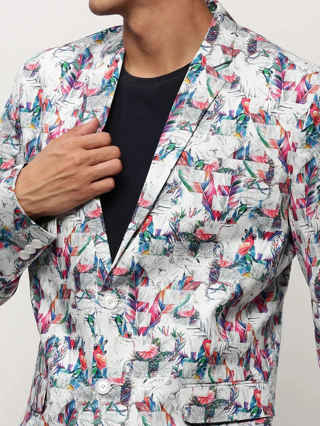 White Printed Nehru Jacket | Stylish Men's Ethnic Wear
