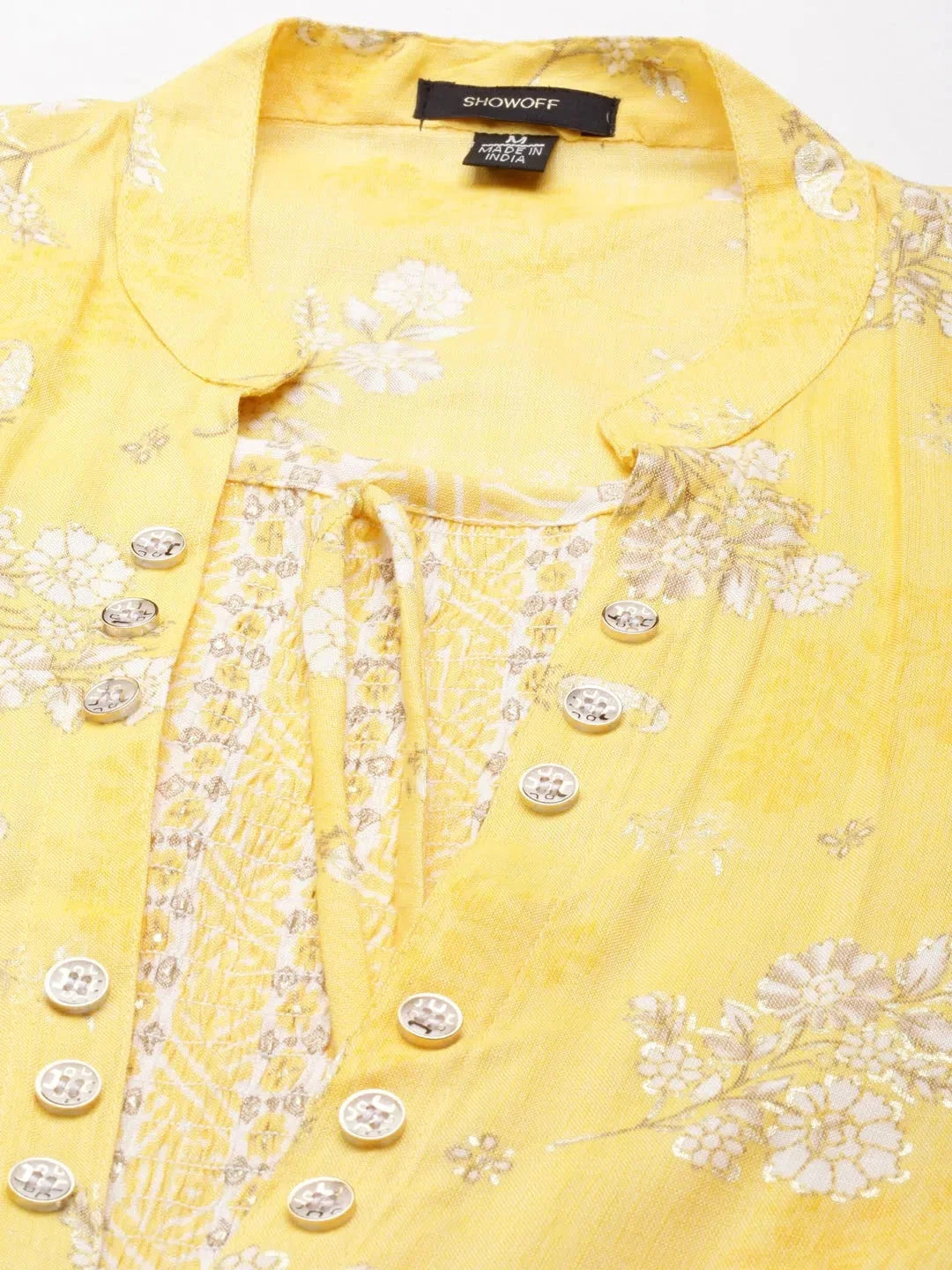 Yellow Printed Anarkali Kurta - Cotton Anarkali Suits for Women