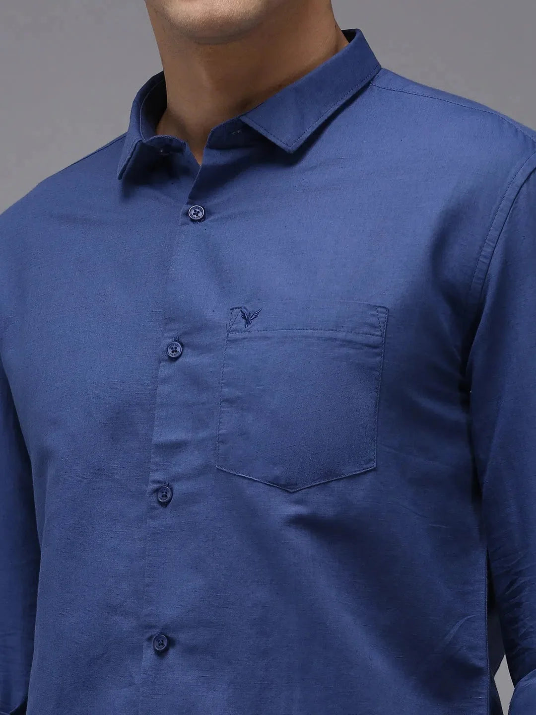 Trendy Navy Blue Solid Mens Shirt - Cotton Formal Shirts | DesiQlo