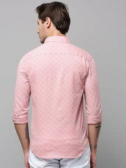 Men Pink Printed Casual Shirt-DIXIFPRINT-4802-Pink