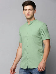 Men Green Solid Casual Shirt-SUCKERSHIRT-755-Green