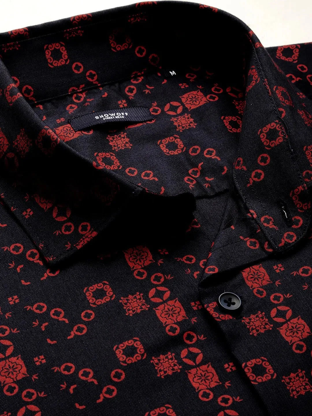 Navy Cotton Printed Shirt for Men - Casual Style | DesiQlo
