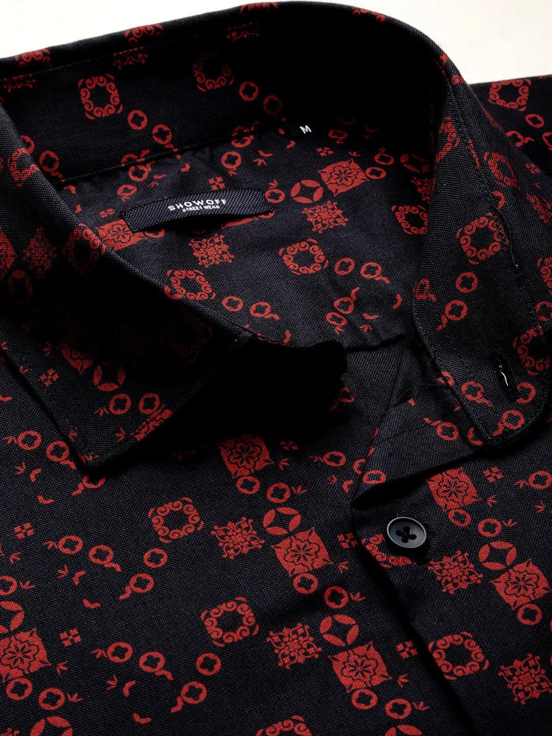 Navy Cotton Printed Shirt for Men - Casual Style | DesiQlo