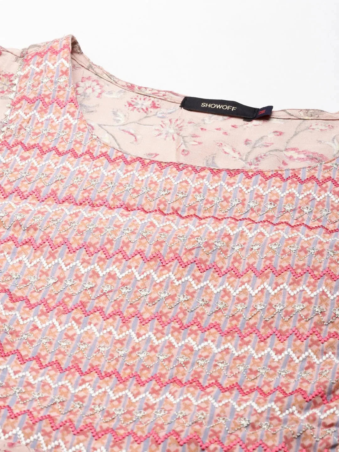 Pink Floral Print Women's Kurta Sets | Indian Kurta Sets