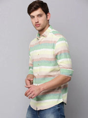 Men Multi Striped Casual Shirt-CASINOSTIPELINEN-3463-Multi