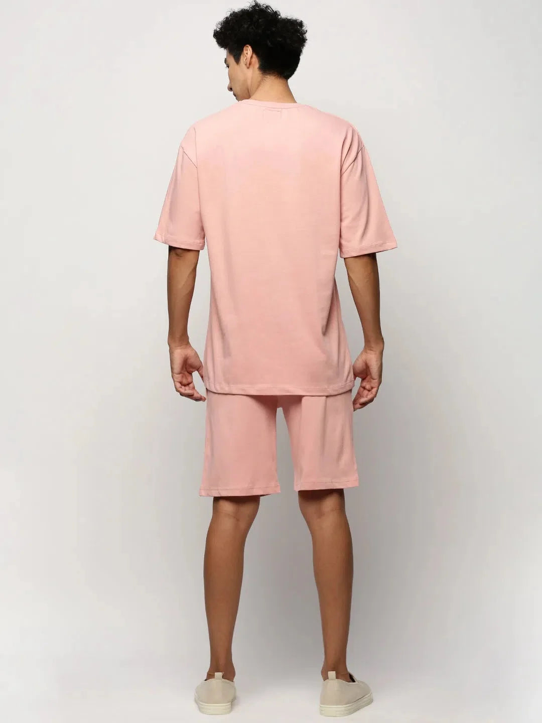 Men's Peach Casual Co ord Sets - Solid Two Piece Sets