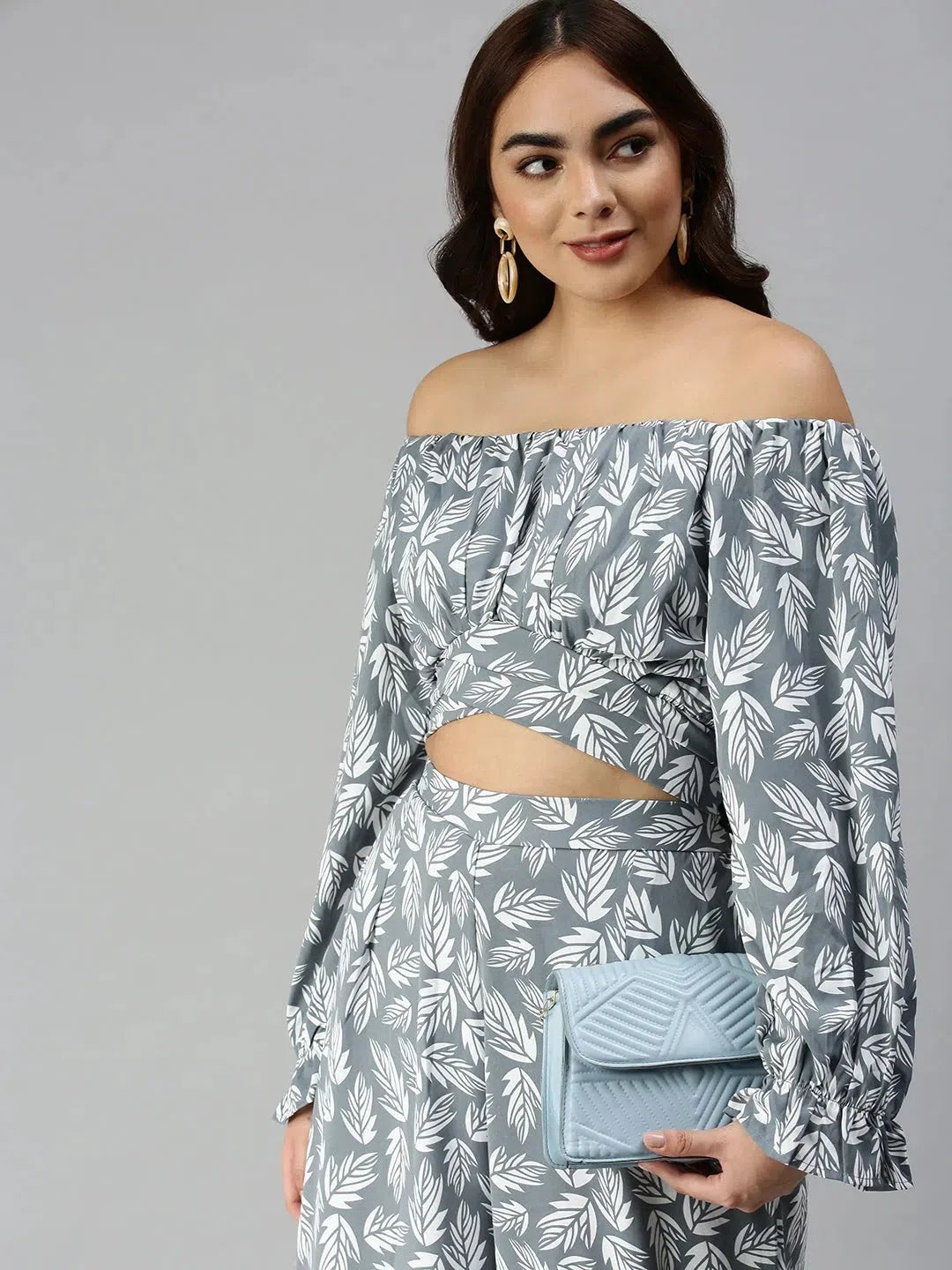Grey Printed Co Ord Sets Women | Two Piece Sets