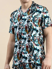 Men Multi Printed Casual Co ord Set-SEABREEZE-2116-Multi