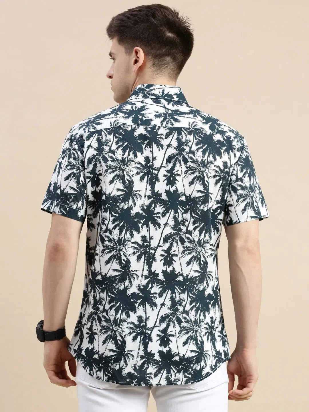 White Graphics Mens Shirt | DesiQlo Printed Cotton Shirt