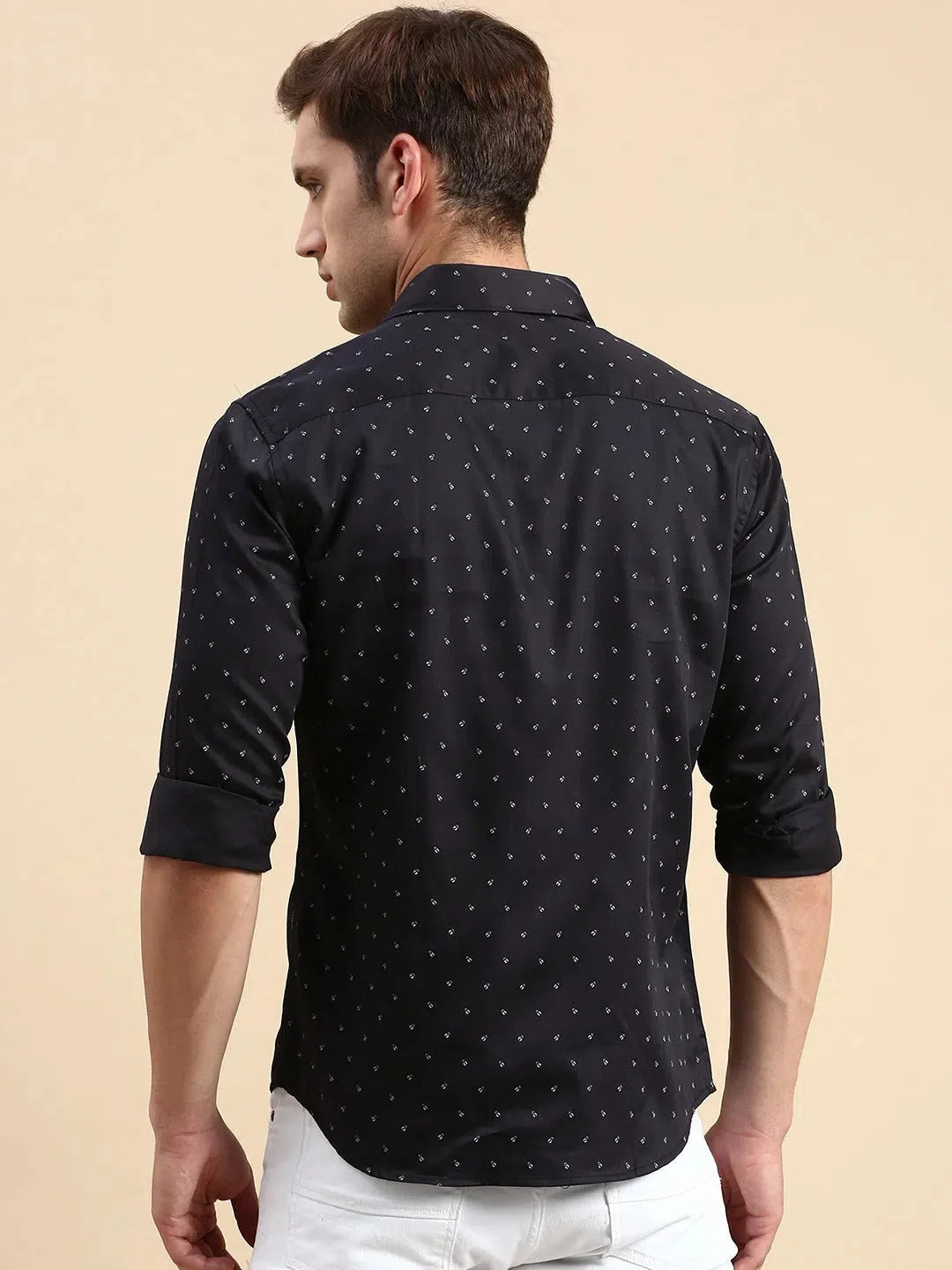 Men's Navy Printed Shirt | Casual Cotton DesiQlo Style
