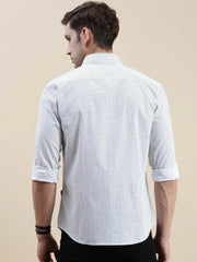 Men White Printed Casual Shirt-DAITON-3443-White