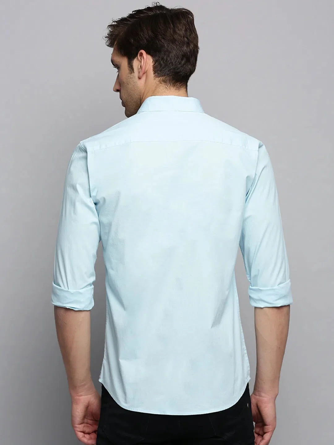 Vibrant Blue Solid Mens Shirt - Cotton Casual Shirt | DesiQlo