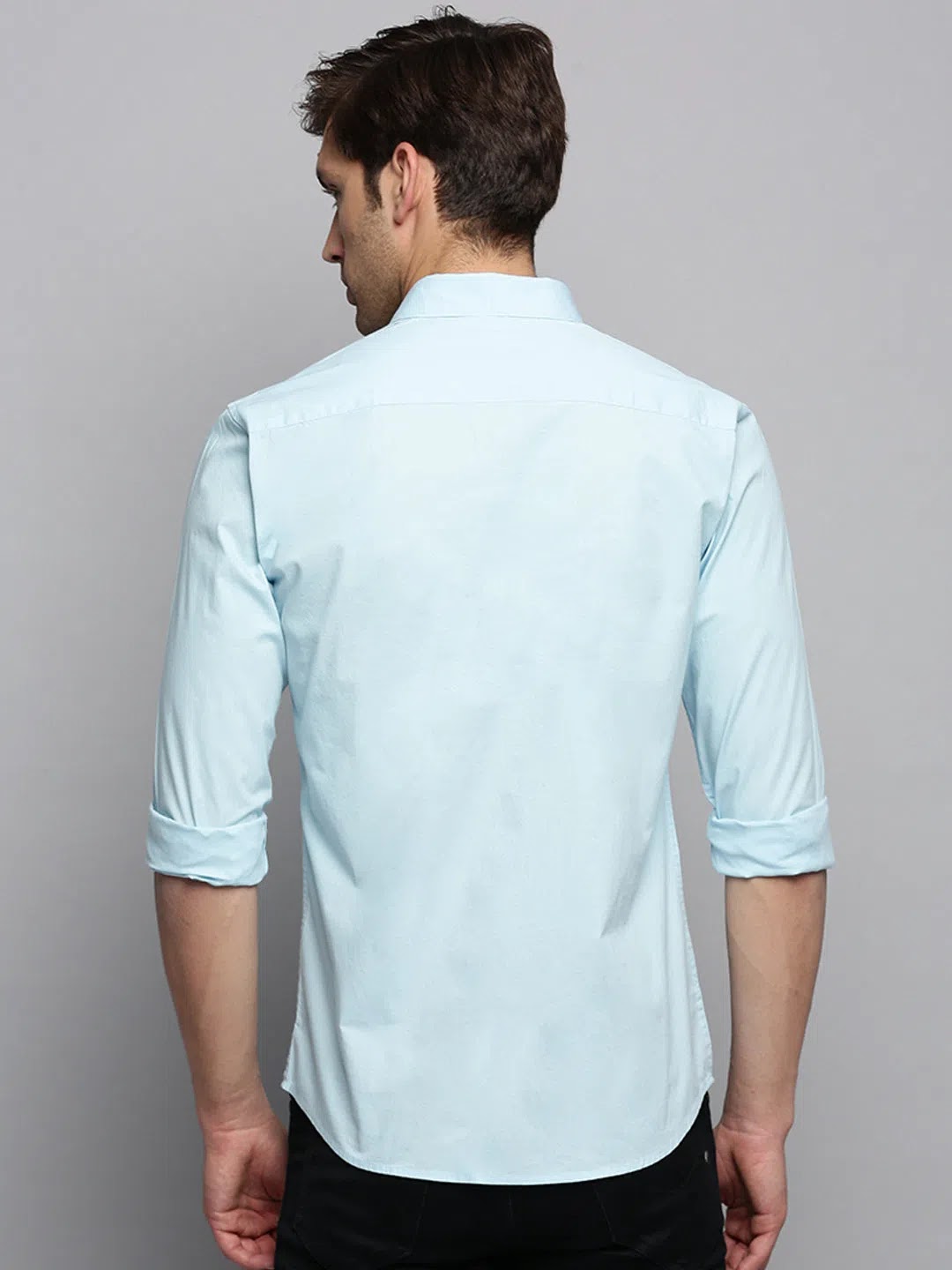 Blue Solid Mens Shirt - Cotton Casual Shirt | DesiQlo