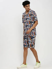 Men White Printed Co ordSet-HIPHOP-M182P-1621-White