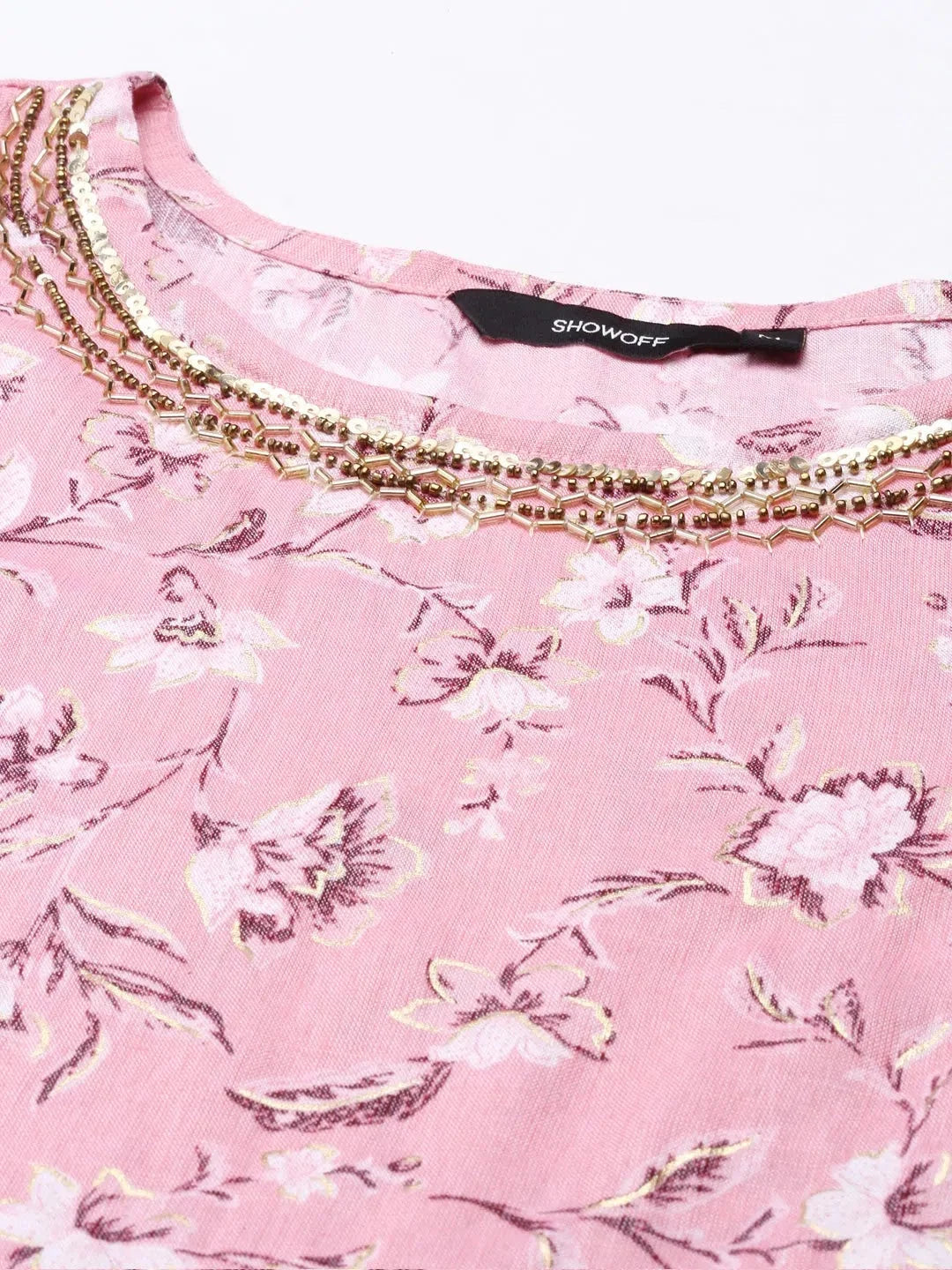 Pink Floral Print Women's Kurta Set | Designer Kurtas