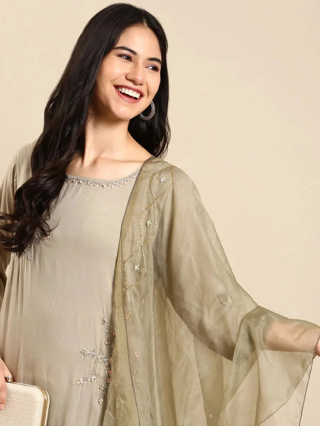 Olive Printed Kurta Set | Cotton Indian Kurta Sets for Women