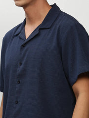 Men Navy Solid Casual Shirts-AGASTHYA-1590-Navyblue