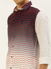 Men White Printed Casual Shirt-QUINN-3611-White