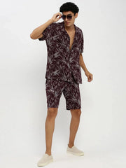 Men Magenta Printed Co ordSet-HIPHOP-M182P-1629-Magenta