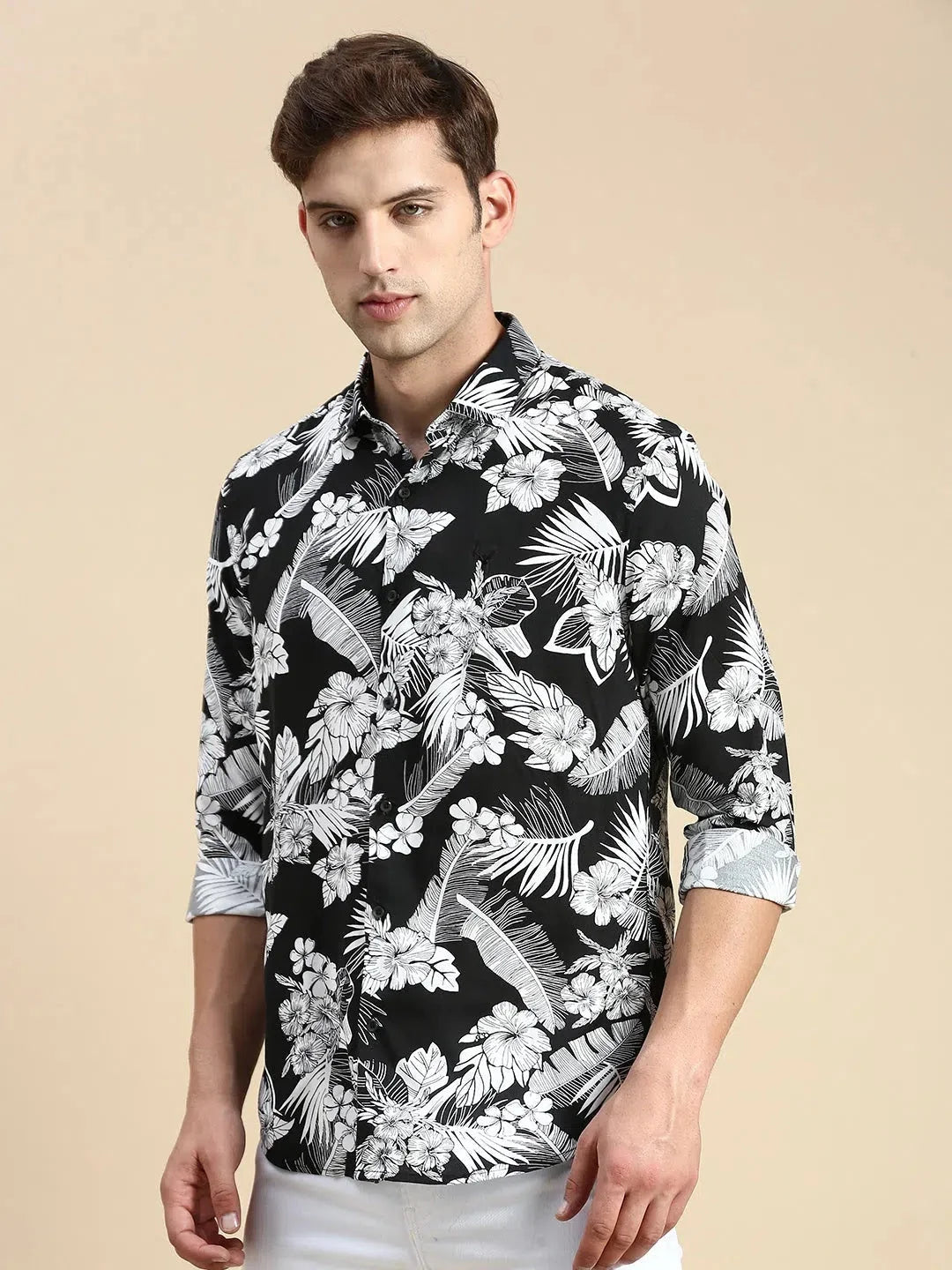 Men's Black Printed Shirt | DesiQlo Cotton Casual Wear