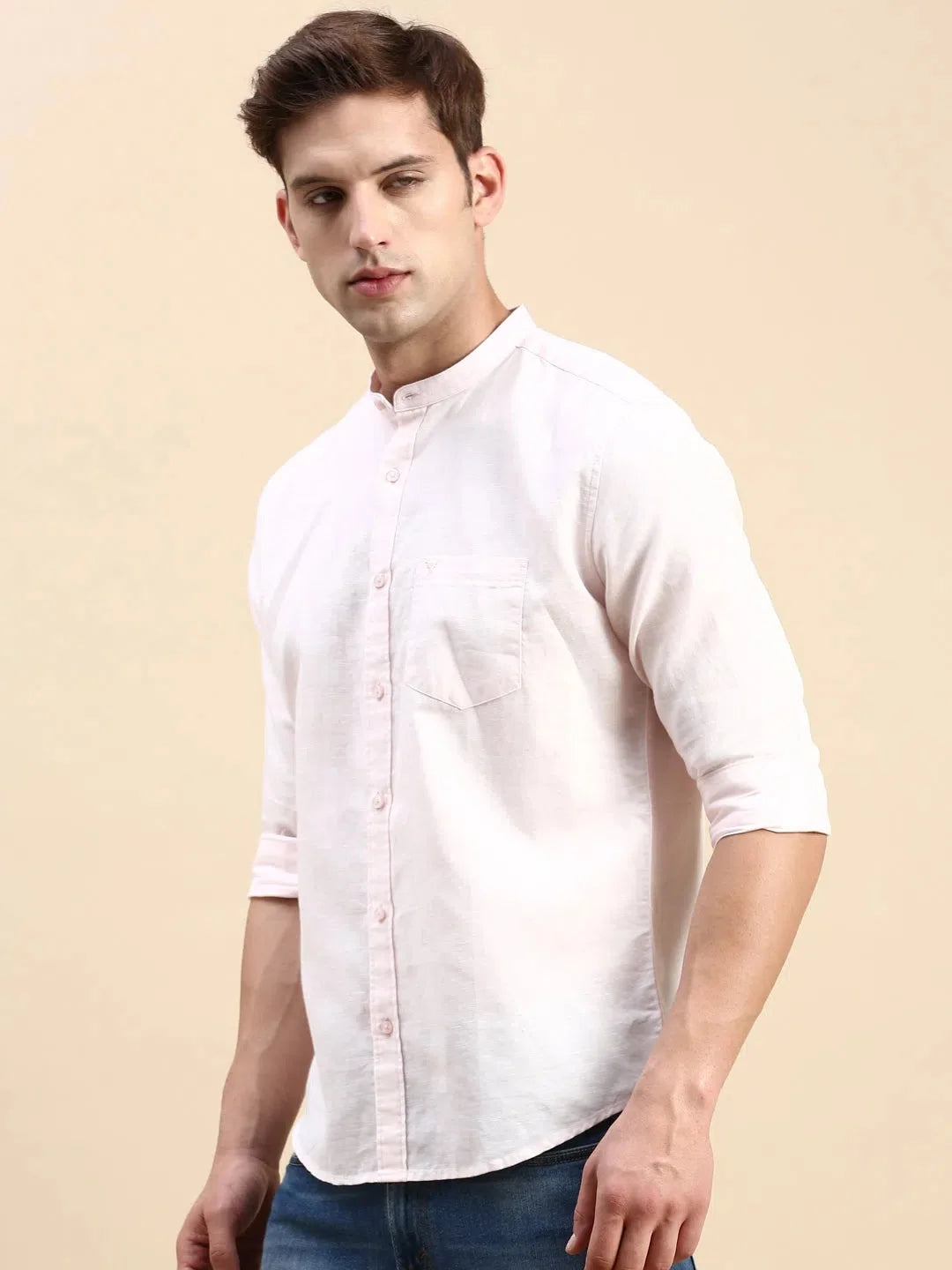 Pink Solid Mens Shirt - DesiQlo Cotton Casual Shirts