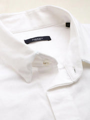 Men White Solid Casual Shirt-ELECTRAPLAIN-4518-White