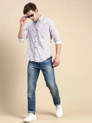 Men Grey Printed Casual Shirt-JORDANPRINT-4897-Grey