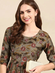 Women's Grey Tie Dye Kurta SetKC-1004-Grey