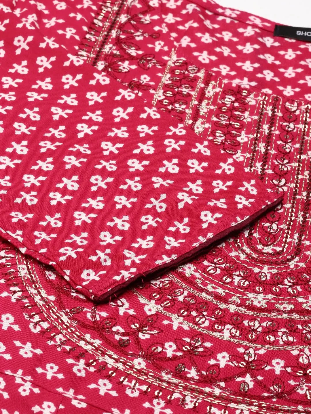 Purple Printed Anarkali Kurti - Cotton Anarkali Dress for Women