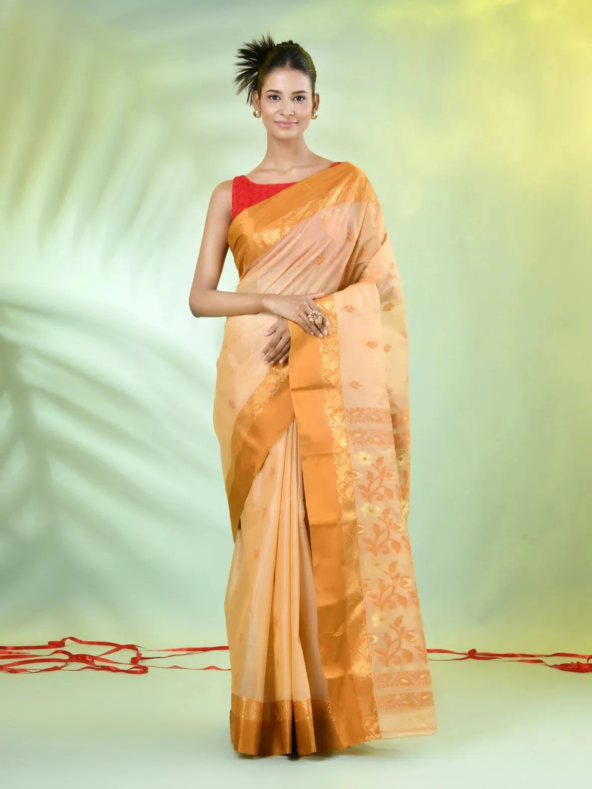Beige Tussar Silk Saree | Indian Sarees for Women