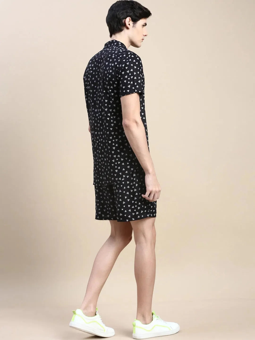 Men's Black Printed Casual Co ord Set | Stylish Two Piece Sets