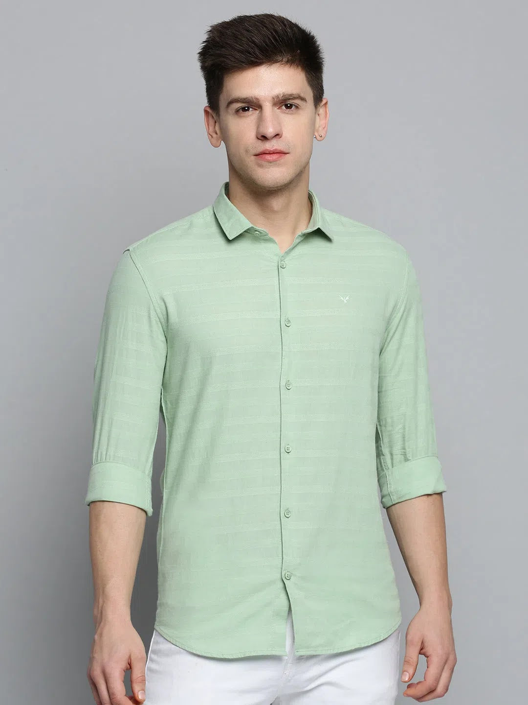 Green Solid Mens Shirt - Casual Cotton Shirt | DesiQlo