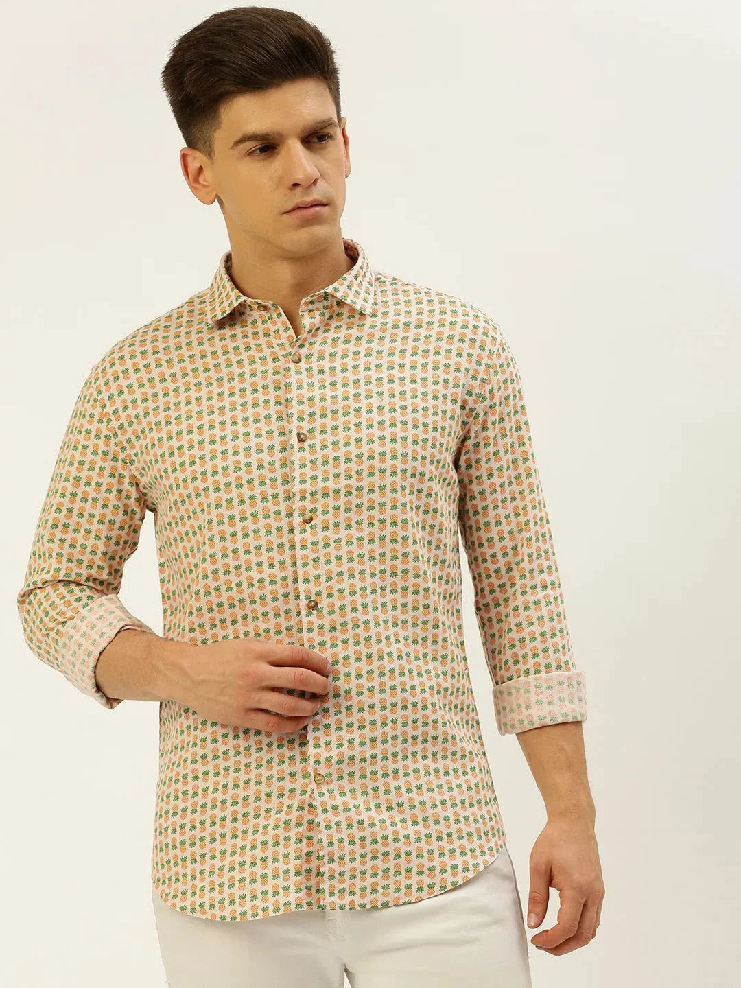 Multi Printed Linen Mens Shirt - Casual Style | DesiQlo