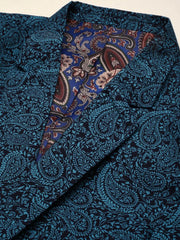 Men Blue Printed Blazer-SOBLZ-304-Black