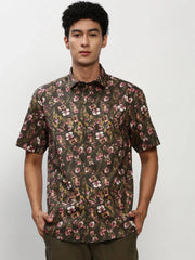 Men Green Floral Casual Casual Shirts-JUPITERPRINT-1796-Olive