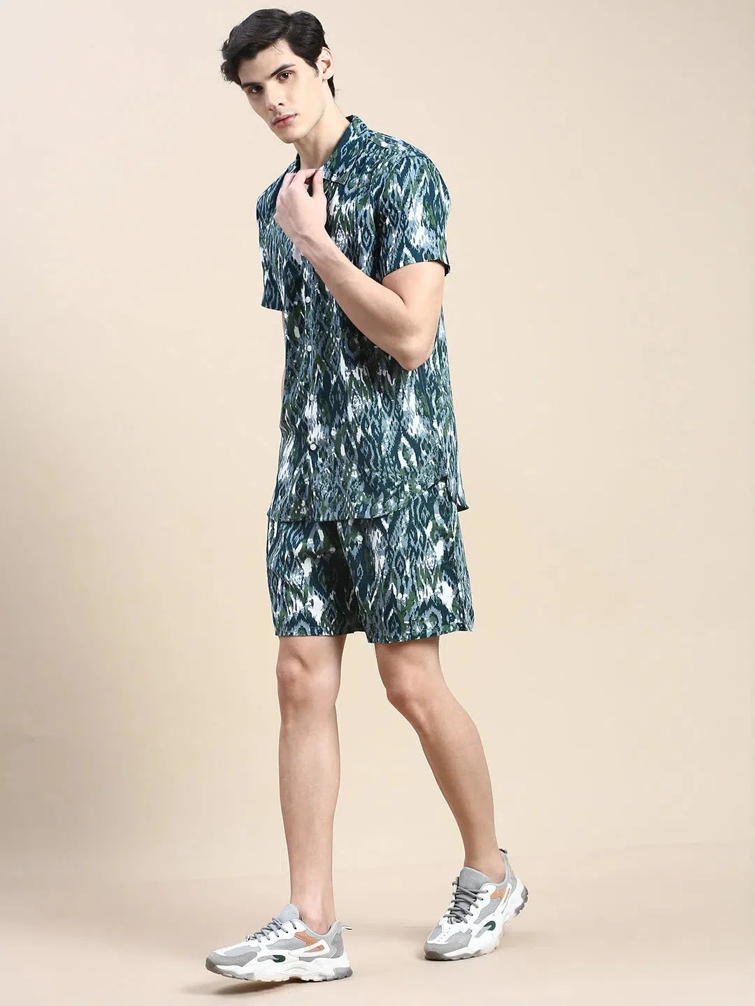 Teal Printed Mens Co ord Sets Men | Two Piece Sets