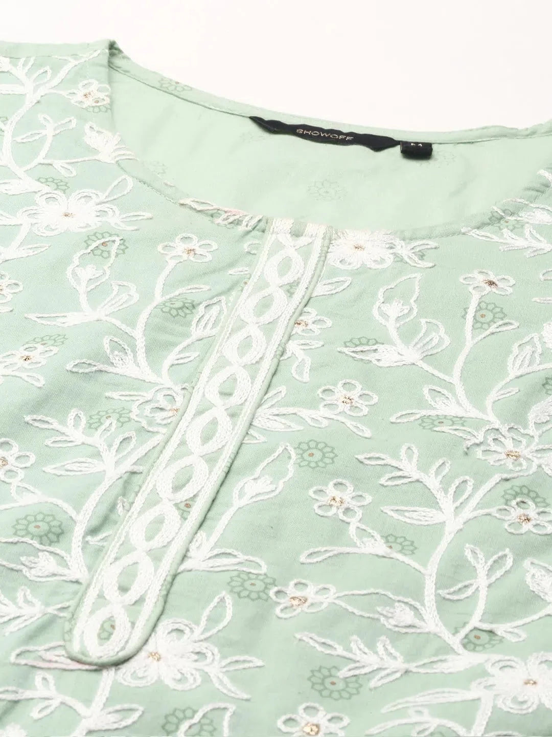 Green Printed Cotton Kurta Set | Designer Women's Kurta Sets