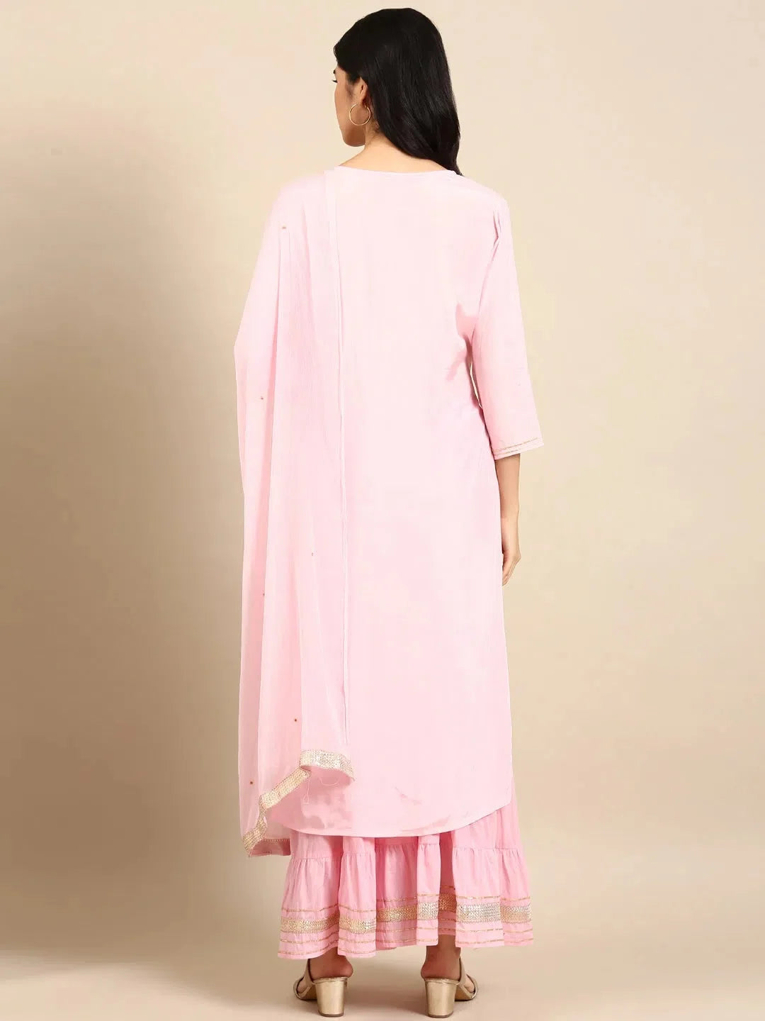 Elegant Pink Solid Women's Kurta Sets | Showoff