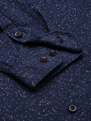Men Navy Printed Casual Shirt-ELICAPRINT-4820-Navyblue