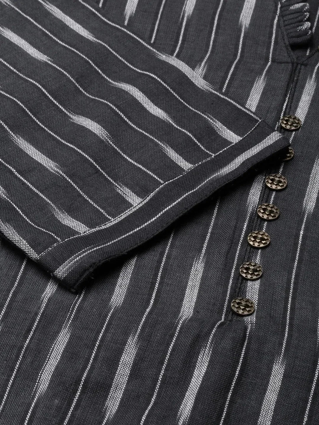 Grey Printed Cotton Kurta - Stylish Indian Kurtis for Women